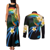 Nicaragua Independence Day Couples Matching Tank Maxi Dress and Long Sleeve Button Shirt En Dios confiamos - Wonder Print Shop