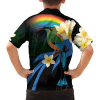 Nicaragua Independence Day Family Matching Off The Shoulder Long Sleeve Dress and Hawaiian Shirt En Dios confiamos - Wonder Print Shop