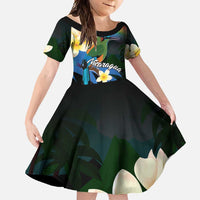 Nicaragua Independence Day Family Matching Off Shoulder Maxi Dress and Hawaiian Shirt En Dios confiamos - Wonder Print Shop