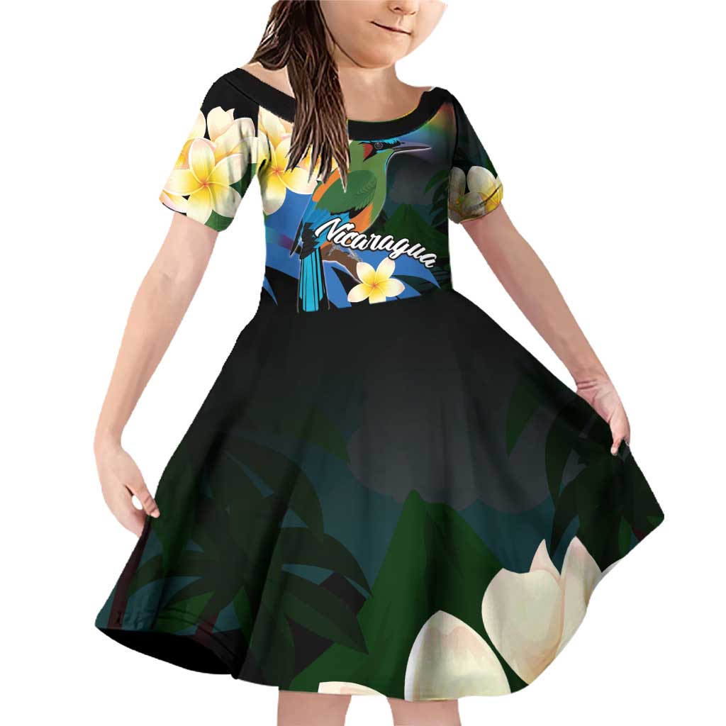 Nicaragua Independence Day Family Matching Off Shoulder Short Dress and Hawaiian Shirt En Dios confiamos - Wonder Print Shop