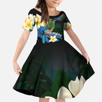 Nicaragua Independence Day Family Matching Summer Maxi Dress and Hawaiian Shirt En Dios confiamos - Wonder Print Shop