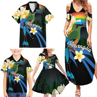 Nicaragua Independence Day Family Matching Summer Maxi Dress and Hawaiian Shirt En Dios confiamos - Wonder Print Shop