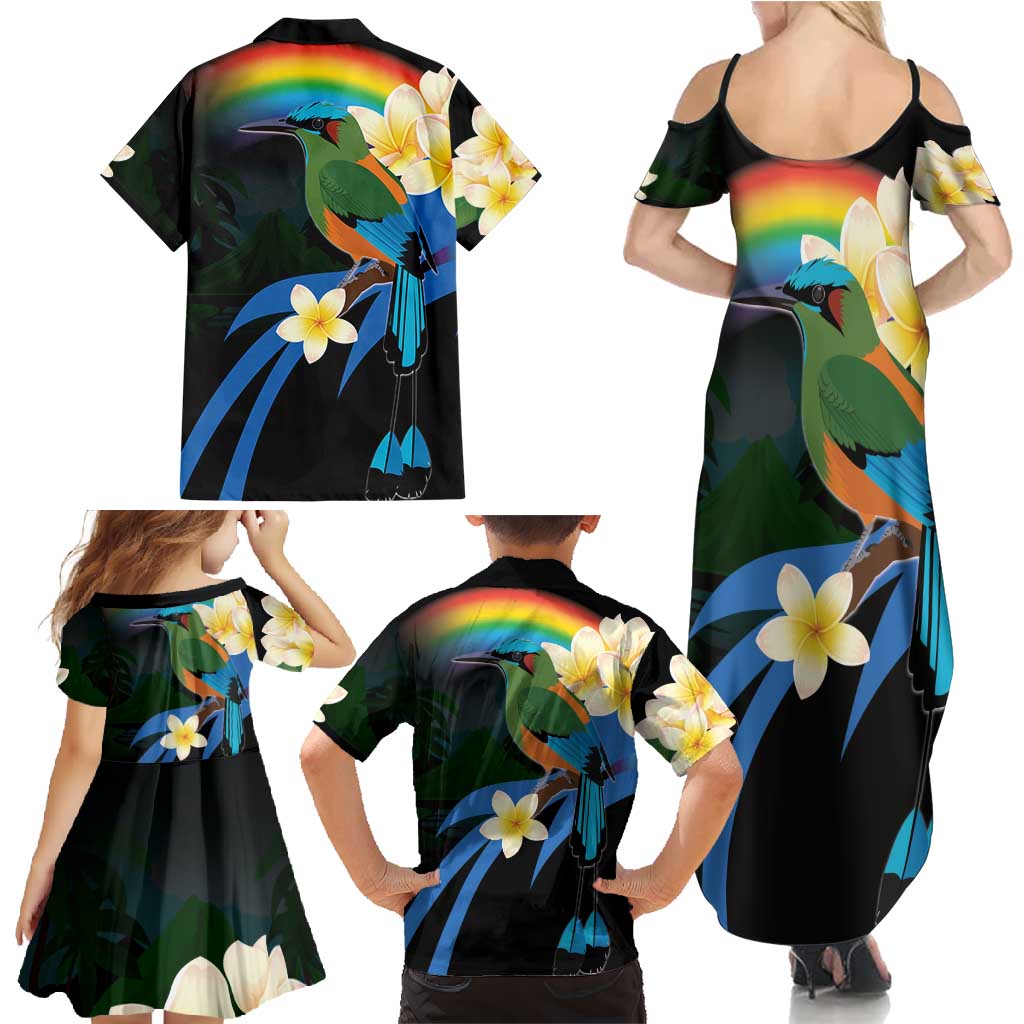 Nicaragua Independence Day Family Matching Summer Maxi Dress and Hawaiian Shirt En Dios confiamos - Wonder Print Shop