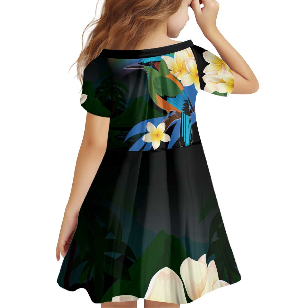 Nicaragua Independence Day Kid Short Sleeve Dress En Dios confiamos - Wonder Print Shop