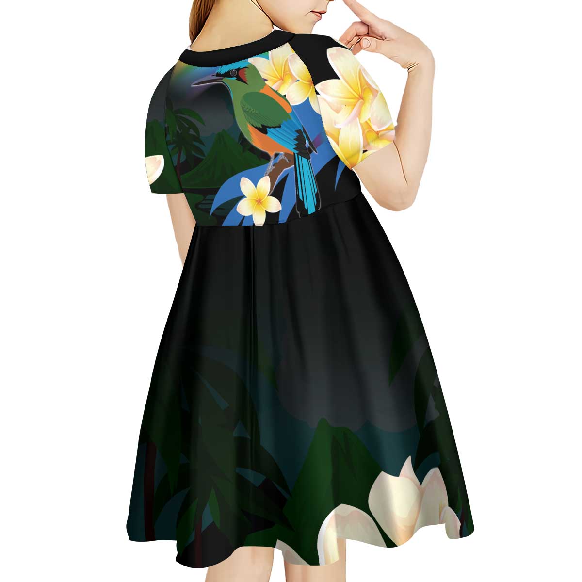 Nicaragua Independence Day Kid Short Sleeve Dress En Dios confiamos - Wonder Print Shop