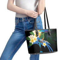 Nicaragua Independence Day Leather Tote Bag En Dios confiamos - Wonder Print Shop