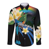 Nicaragua Independence Day Long Sleeve Button Shirt En Dios confiamos - Wonder Print Shop