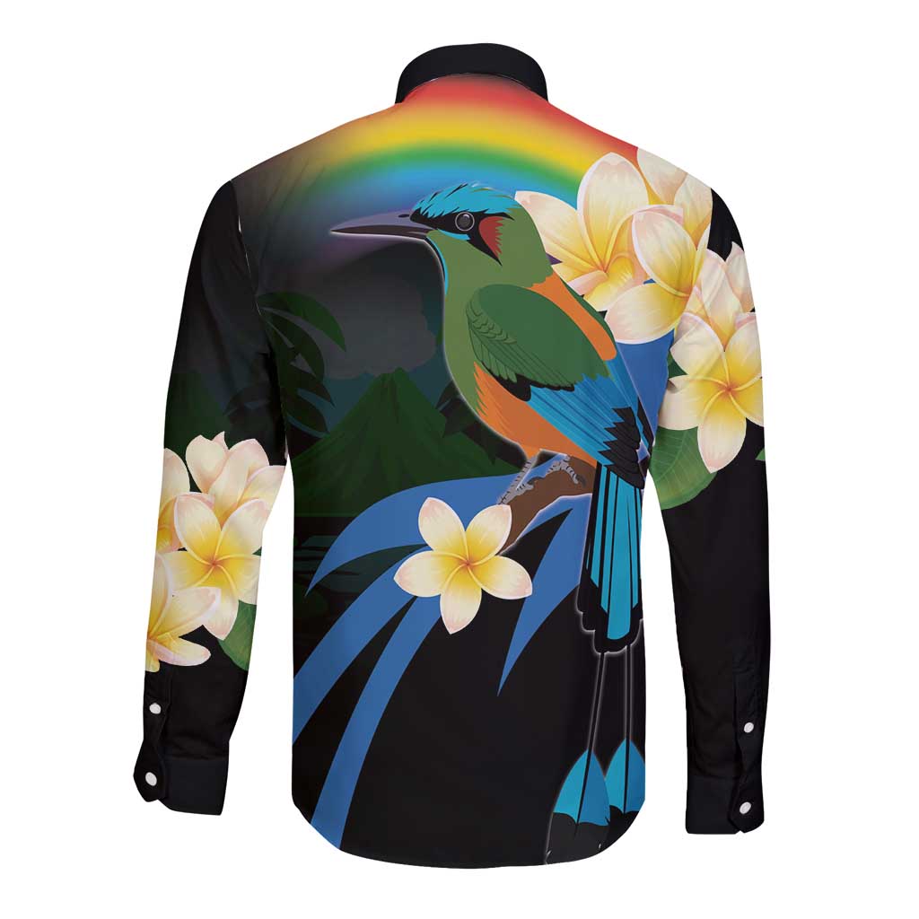 Nicaragua Independence Day Long Sleeve Button Shirt En Dios confiamos - Wonder Print Shop