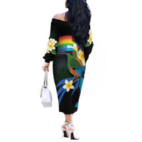 Nicaragua Independence Day Off The Shoulder Long Sleeve Dress En Dios confiamos - Wonder Print Shop