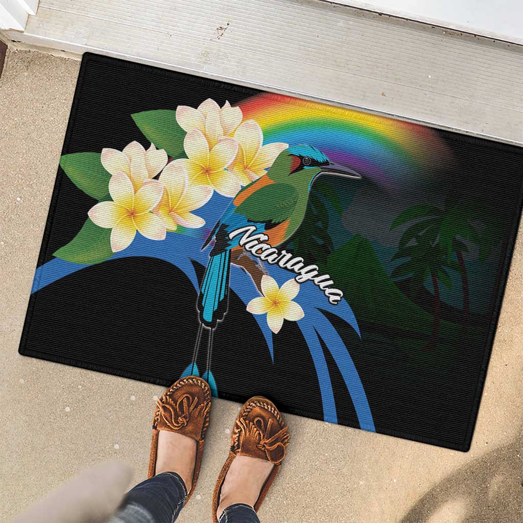 Nicaragua Independence Day Rubber Doormat En Dios confiamos - Wonder Print Shop