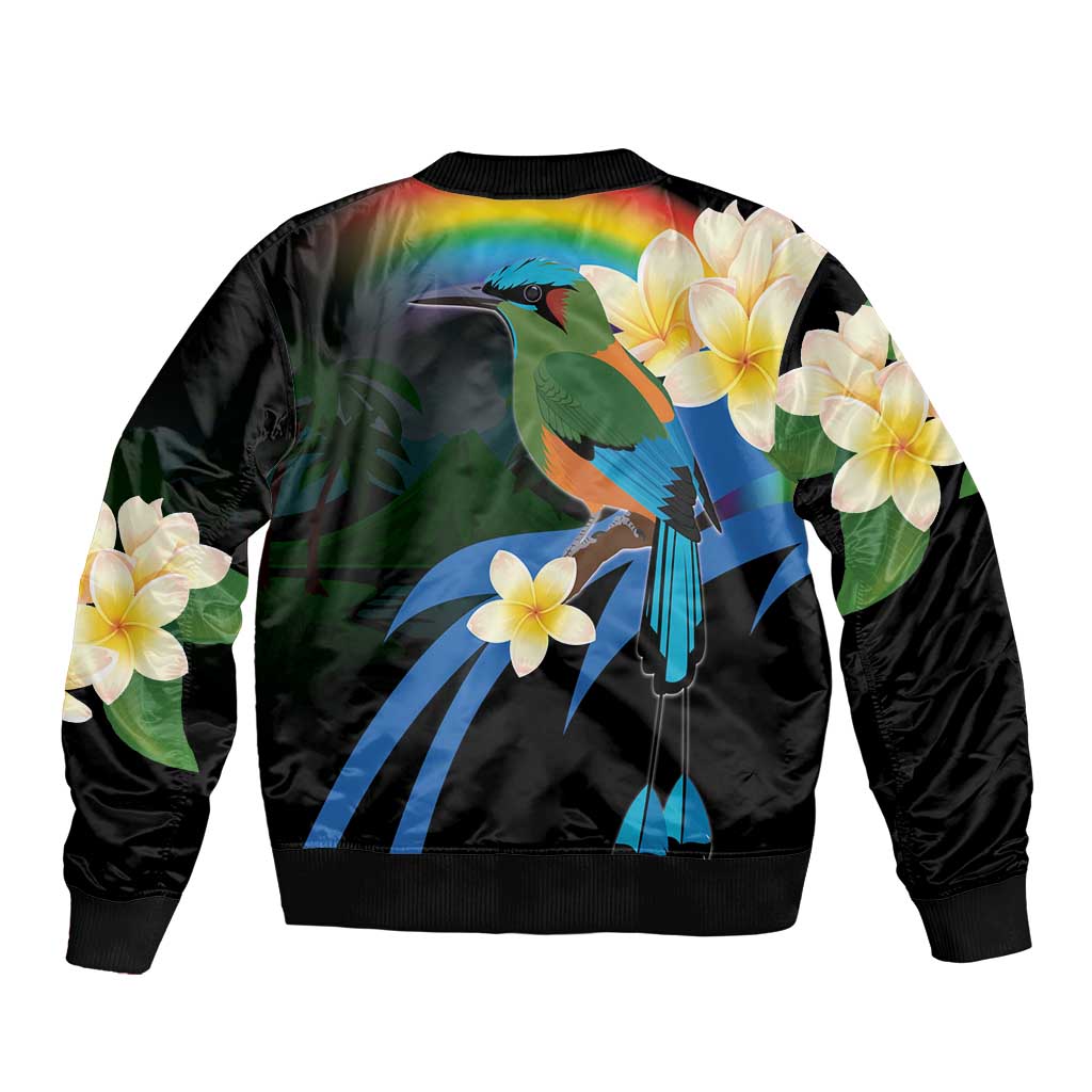 Nicaragua Independence Day Sleeve Zip Bomber Jacket En Dios confiamos - Wonder Print Shop