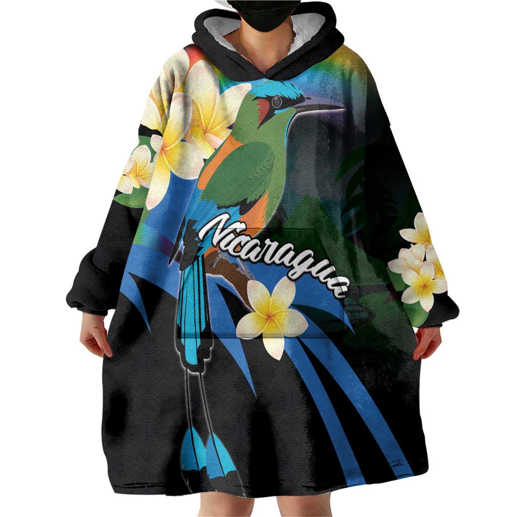 Nicaragua Independence Day Wearable Blanket Hoodie En Dios confiamos - Wonder Print Shop