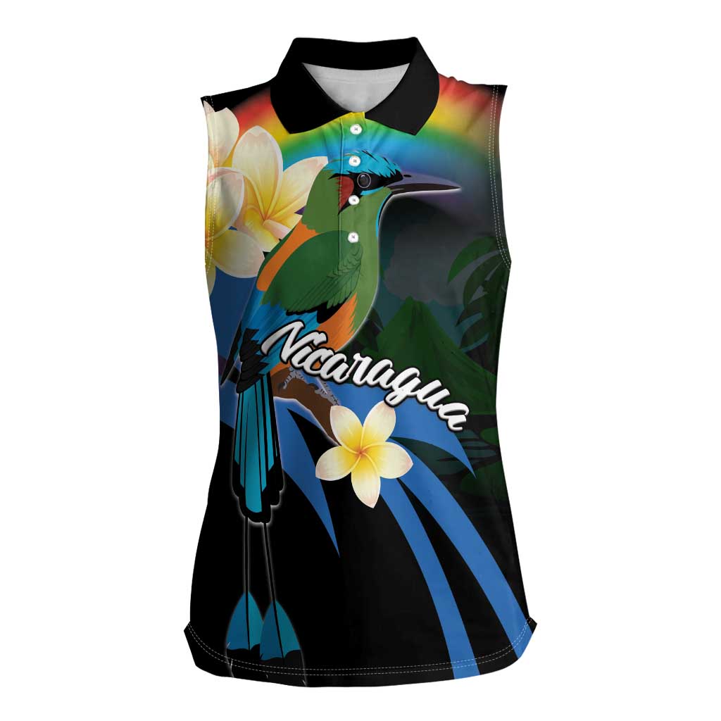 Nicaragua Independence Day Women Sleeveless Polo Shirt En Dios confiamos - Wonder Print Shop