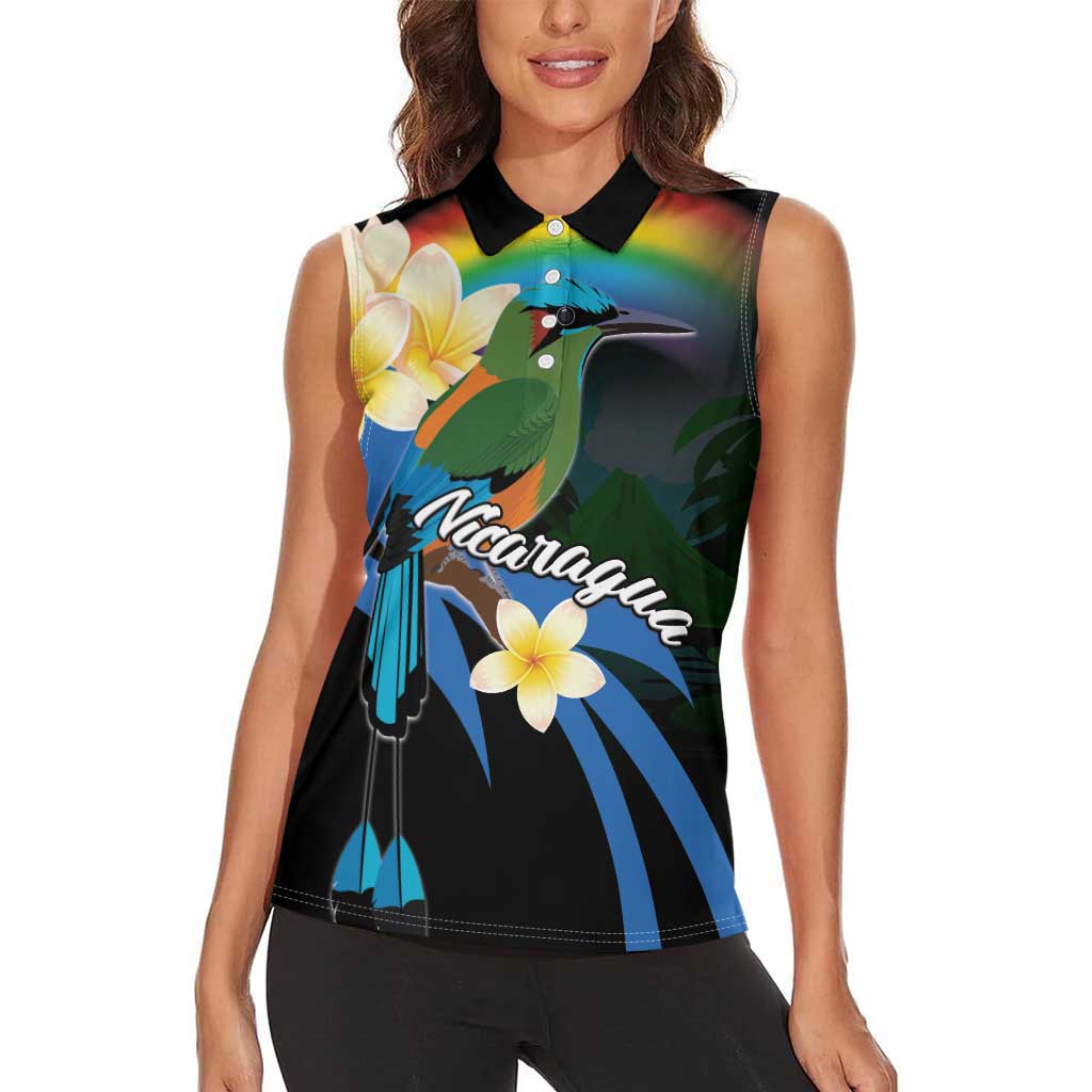Nicaragua Independence Day Women Sleeveless Polo Shirt En Dios confiamos - Wonder Print Shop