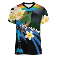 Nicaragua Independence Day Women V-Neck T-Shirt En Dios confiamos - Wonder Print Shop