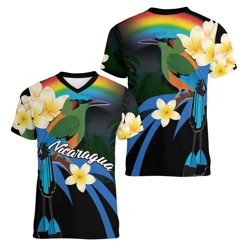 Nicaragua Independence Day Women V-Neck T-Shirt En Dios confiamos - Wonder Print Shop