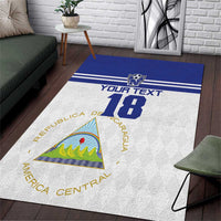Custom Nicaragua Football Area Rug La Azul y Blanco - Wonder Print Shop