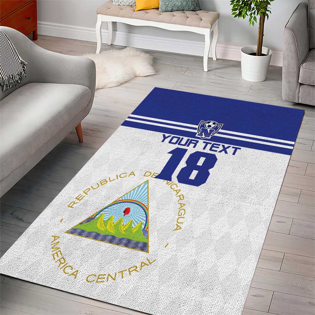 Custom Nicaragua Football Area Rug La Azul y Blanco - Wonder Print Shop