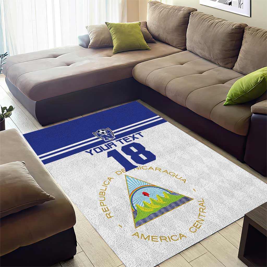 Custom Nicaragua Football Area Rug La Azul y Blanco - Wonder Print Shop