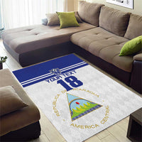 Custom Nicaragua Football Area Rug La Azul y Blanco - Wonder Print Shop