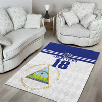Custom Nicaragua Football Area Rug La Azul y Blanco - Wonder Print Shop