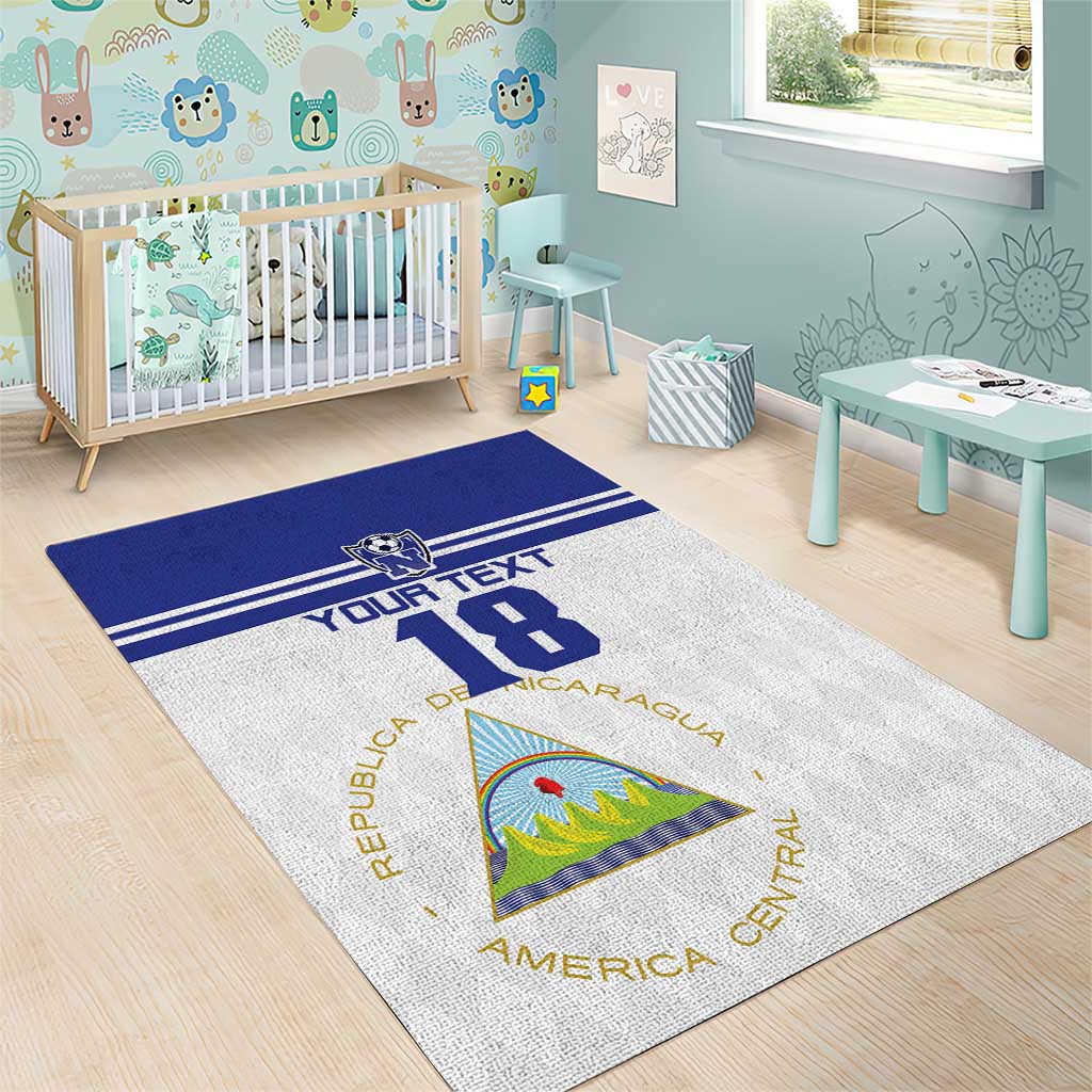 Custom Nicaragua Football Area Rug La Azul y Blanco - Wonder Print Shop