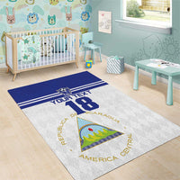 Custom Nicaragua Football Area Rug La Azul y Blanco - Wonder Print Shop