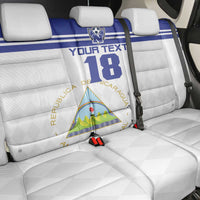 Custom Nicaragua Football Back Car Seat Cover La Azul y Blanco - Wonder Print Shop