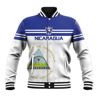 Custom Nicaragua Football Baseball Jacket La Azul y Blanco - Wonder Print Shop