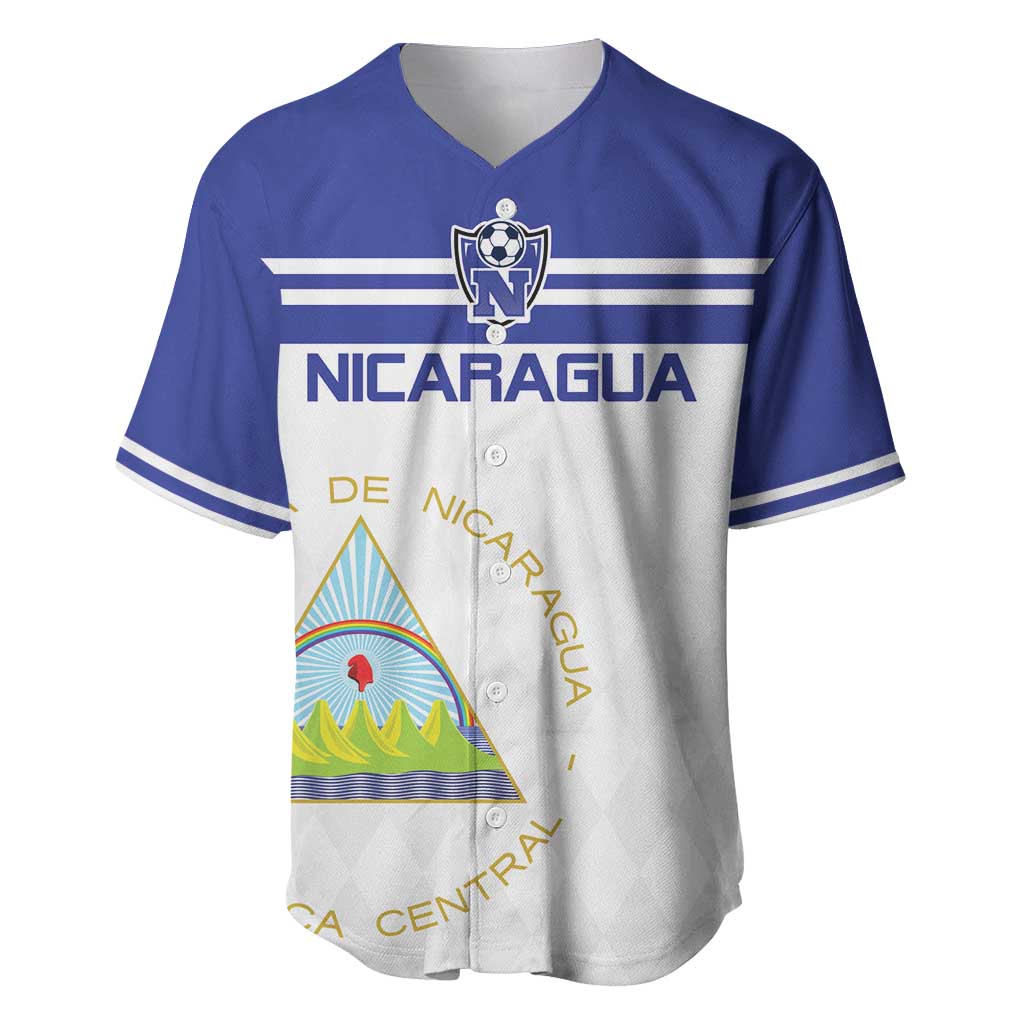 Custom Nicaragua Football Baseball Jersey La Azul y Blanco - Wonder Print Shop