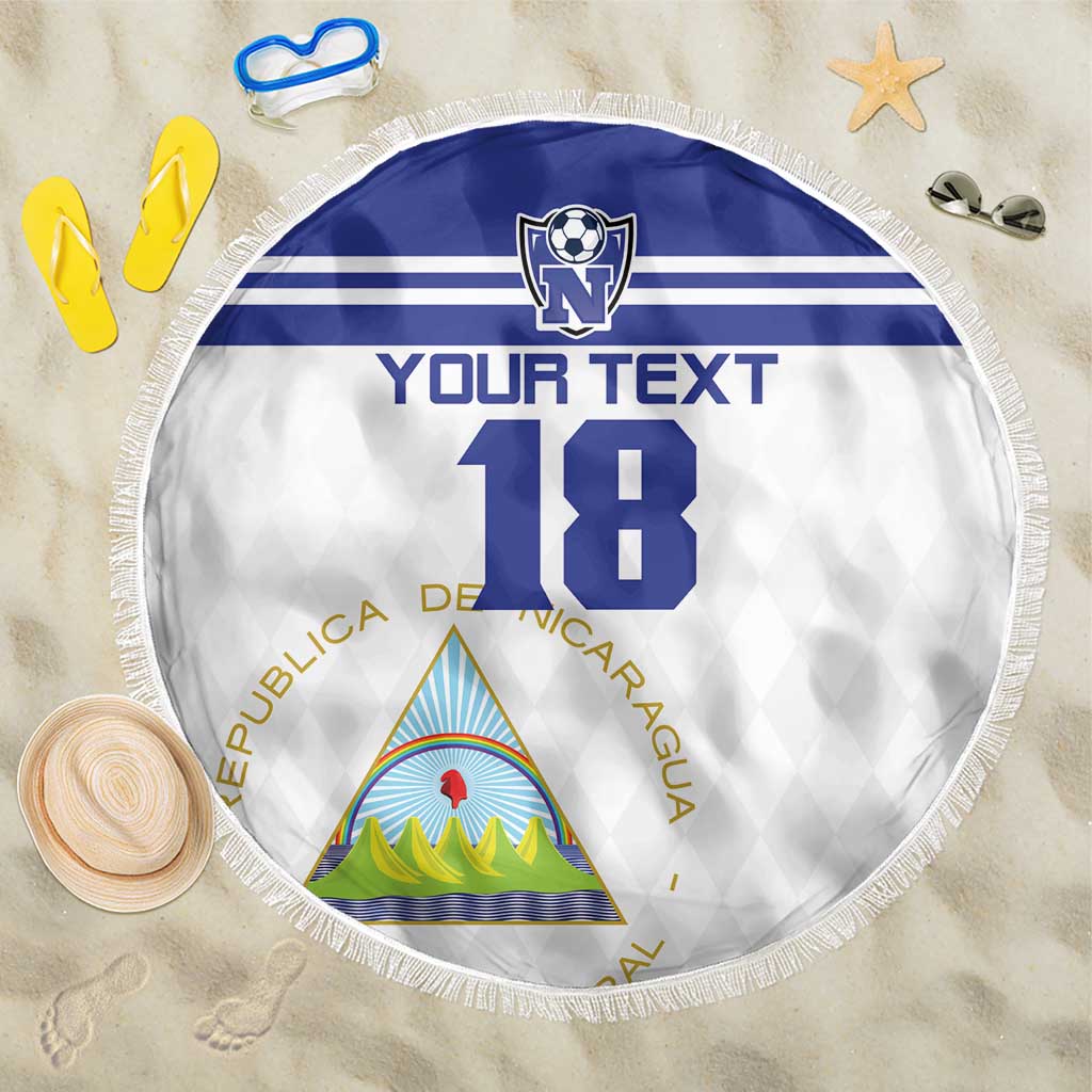 Custom Nicaragua Football Beach Blanket La Azul y Blanco - Wonder Print Shop