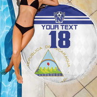 Custom Nicaragua Football Beach Blanket La Azul y Blanco - Wonder Print Shop