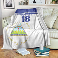 Custom Nicaragua Football Blanket La Azul y Blanco - Wonder Print Shop