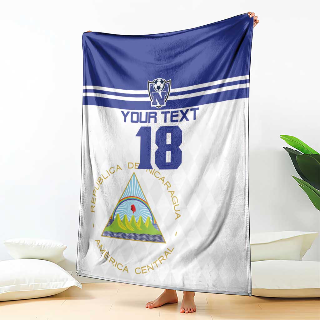 Custom Nicaragua Football Blanket La Azul y Blanco - Wonder Print Shop