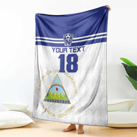 Custom Nicaragua Football Blanket La Azul y Blanco - Wonder Print Shop