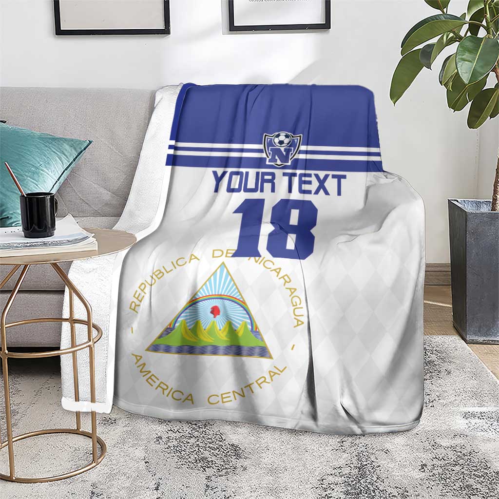 Custom Nicaragua Football Blanket La Azul y Blanco - Wonder Print Shop