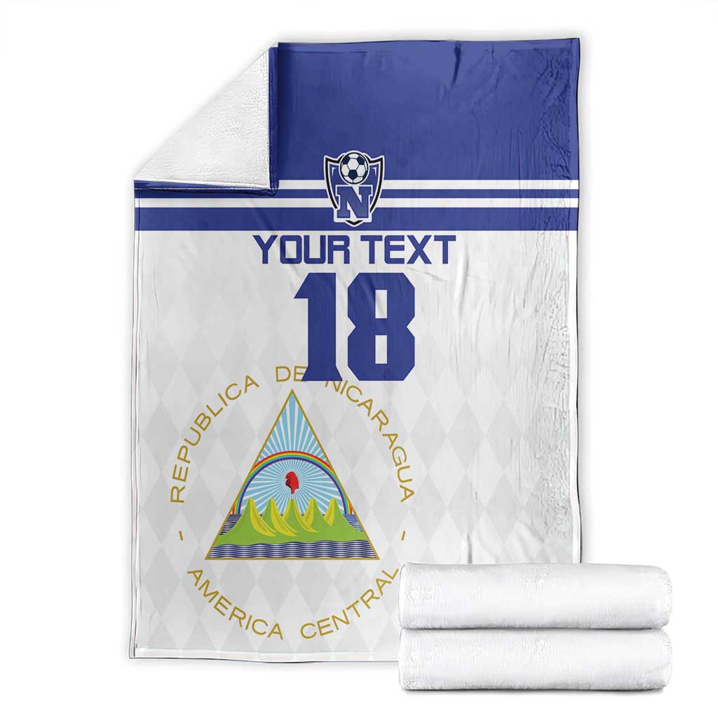 Custom Nicaragua Football Blanket La Azul y Blanco - Wonder Print Shop