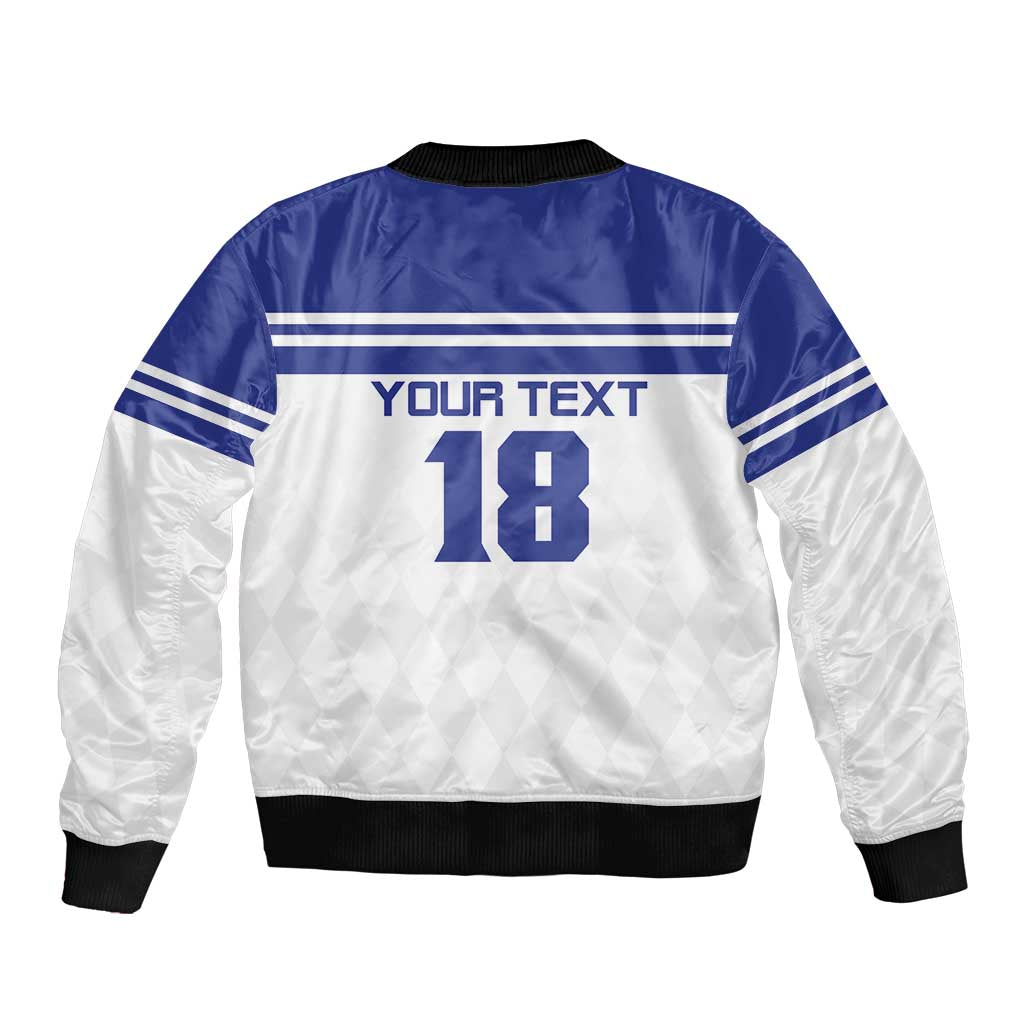 Custom Nicaragua Football Bomber Jacket La Azul y Blanco - Wonder Print Shop