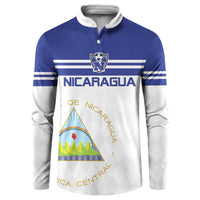 Custom Nicaragua Football Button Sweatshirt La Azul y Blanco - Wonder Print Shop