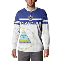 Custom Nicaragua Football Button Sweatshirt La Azul y Blanco - Wonder Print Shop