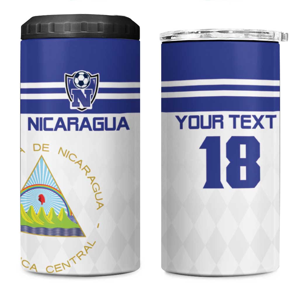 Custom Nicaragua Football 4 in 1 Can Cooler Tumbler La Azul y Blanco - Wonder Print Shop