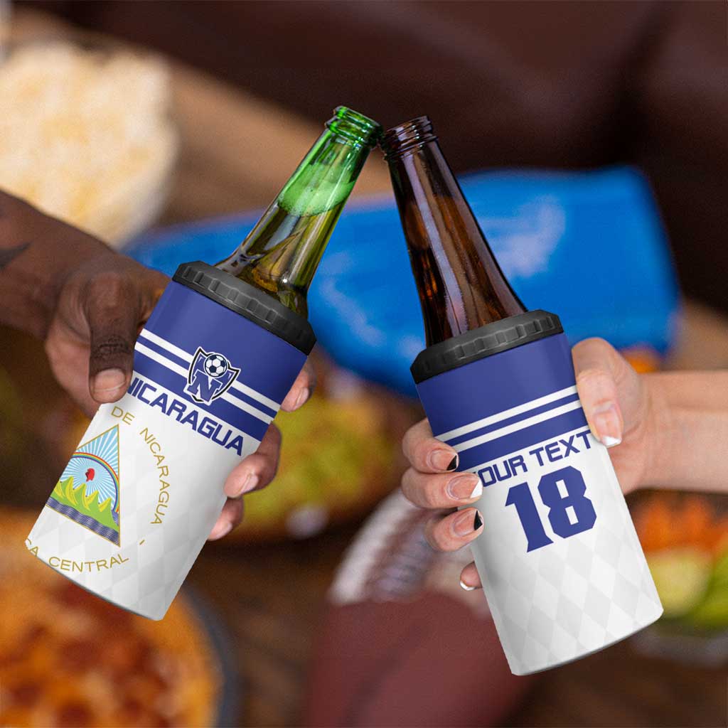 Custom Nicaragua Football 4 in 1 Can Cooler Tumbler La Azul y Blanco - Wonder Print Shop