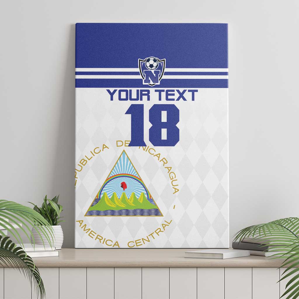 Custom Nicaragua Football Canvas Wall Art La Azul y Blanco - Wonder Print Shop