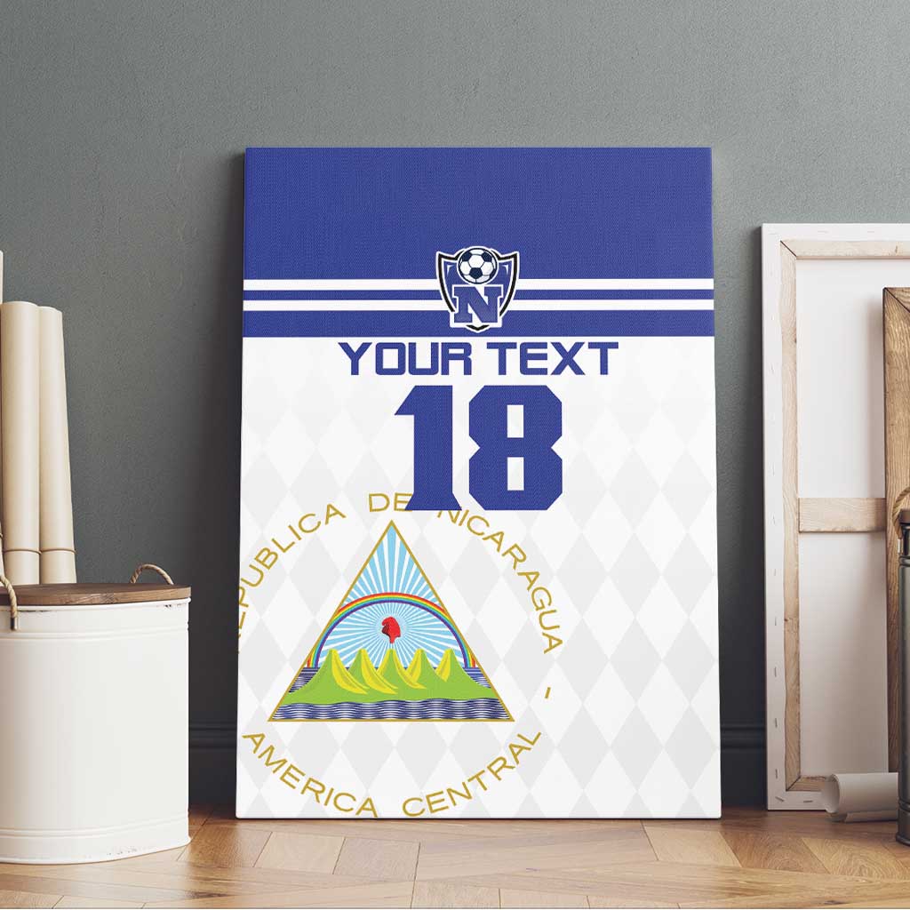 Custom Nicaragua Football Canvas Wall Art La Azul y Blanco - Wonder Print Shop
