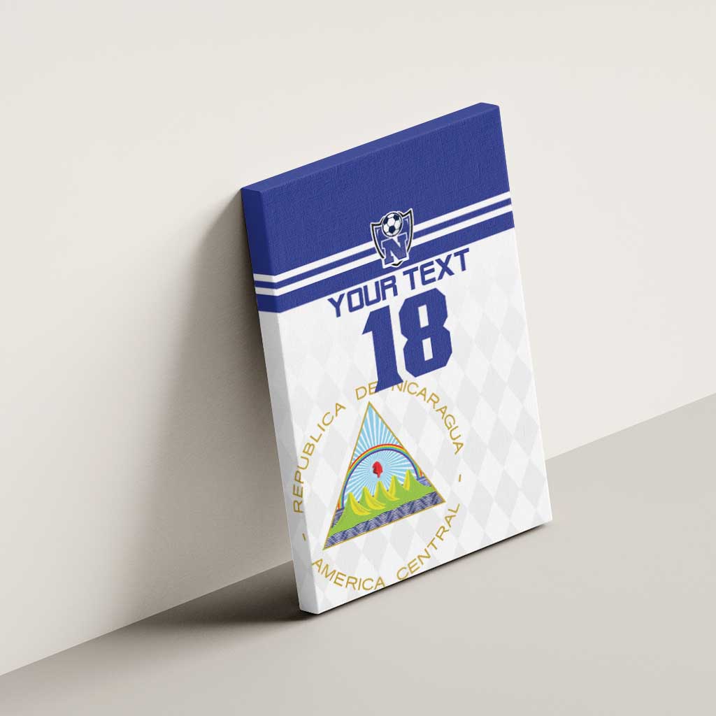 Custom Nicaragua Football Canvas Wall Art La Azul y Blanco - Wonder Print Shop