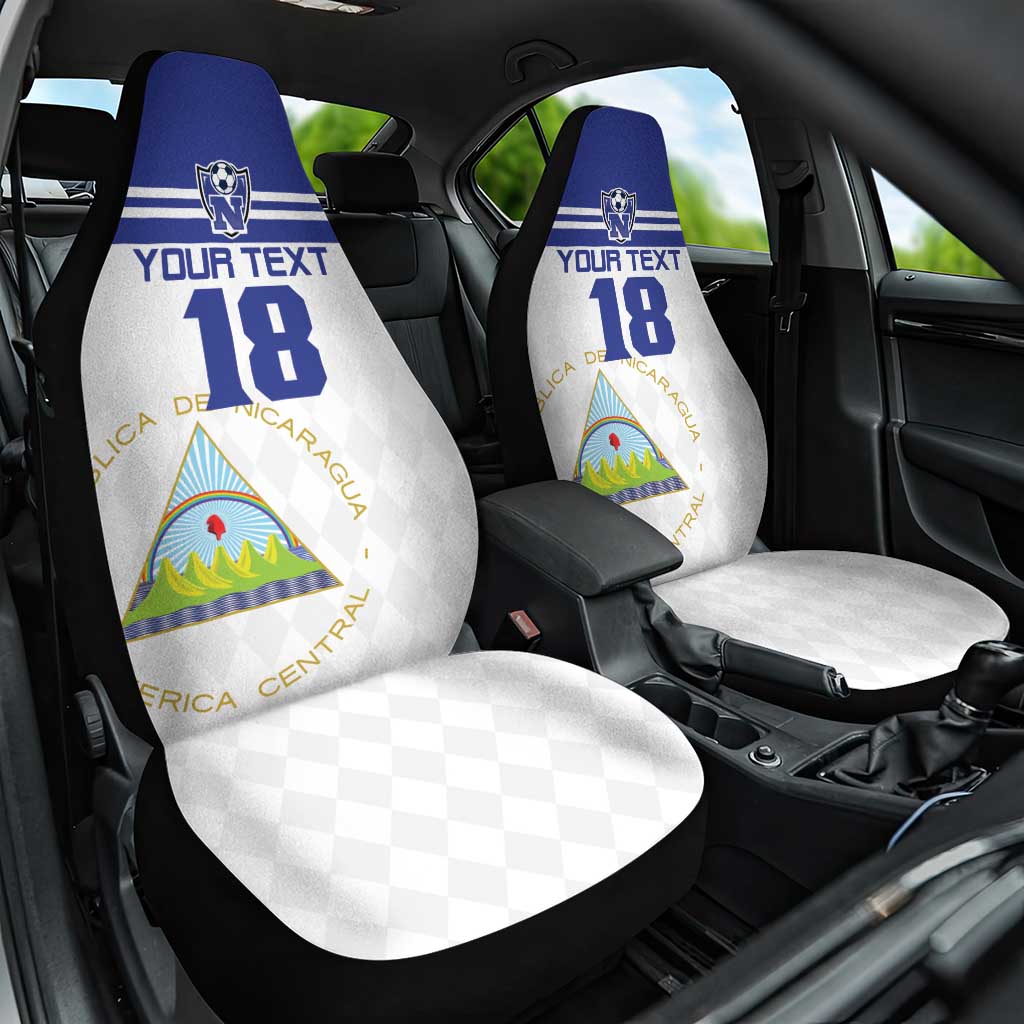 Custom Nicaragua Football Car Seat Cover La Azul y Blanco - Wonder Print Shop