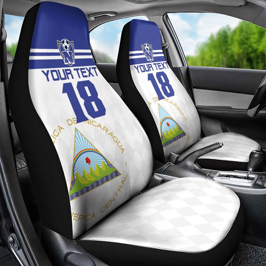 Custom Nicaragua Football Car Seat Cover La Azul y Blanco - Wonder Print Shop
