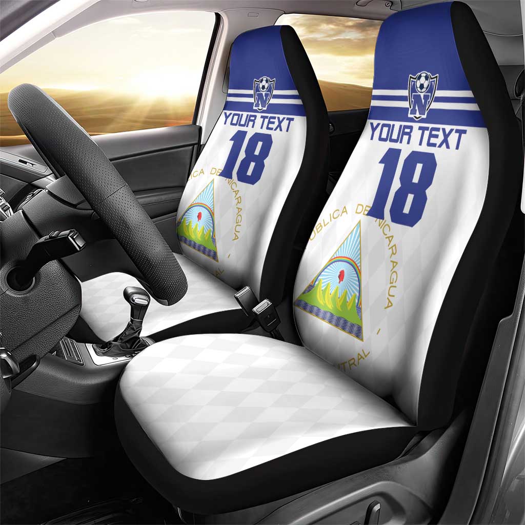 Custom Nicaragua Football Car Seat Cover La Azul y Blanco - Wonder Print Shop