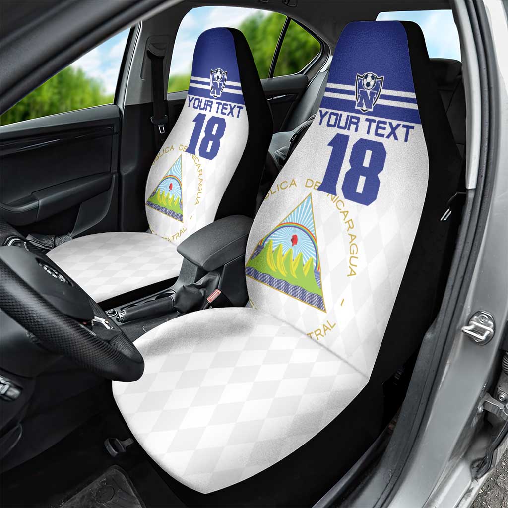 Custom Nicaragua Football Car Seat Cover La Azul y Blanco - Wonder Print Shop