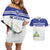Custom Nicaragua Football Couples Matching Off Shoulder Short Dress and Hawaiian Shirt La Azul y Blanco - Wonder Print Shop